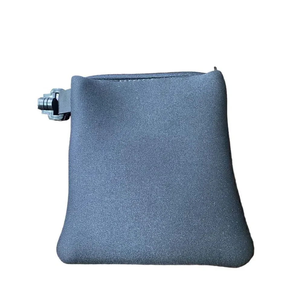 Neoprene detachable two zip black travel pouch bag plastic clip